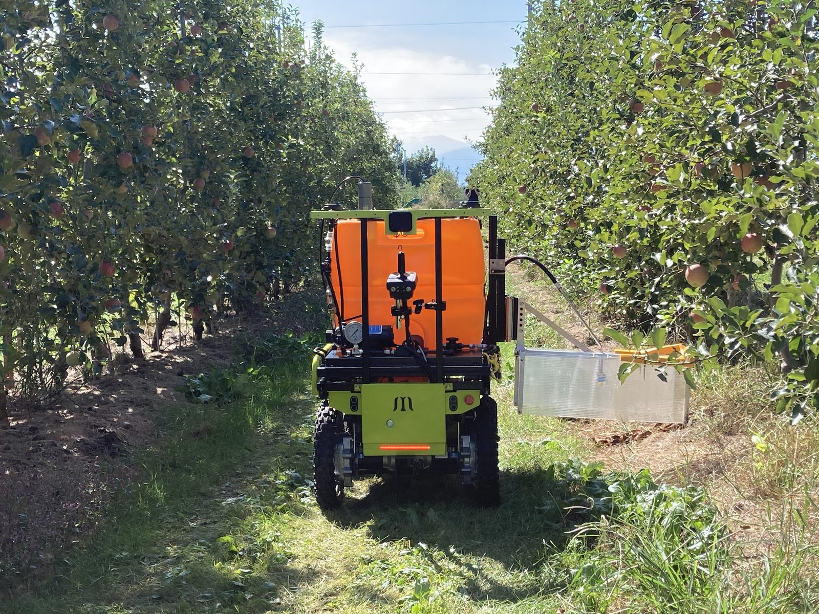 Mobile Mover working between orchard rows